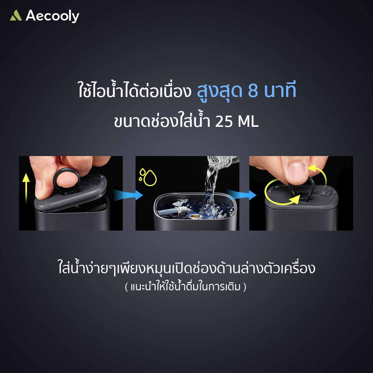 [NEW] Aecooly Cold Air Pro 6000mAh Handheld Cooling Mist Fan – Powerful Airflow, LED Display, Model PM01
