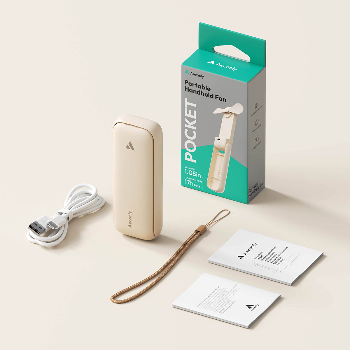 Aecooly Pocket 01 Foldable Handheld Fan, 2000 mAh (Model PF01)