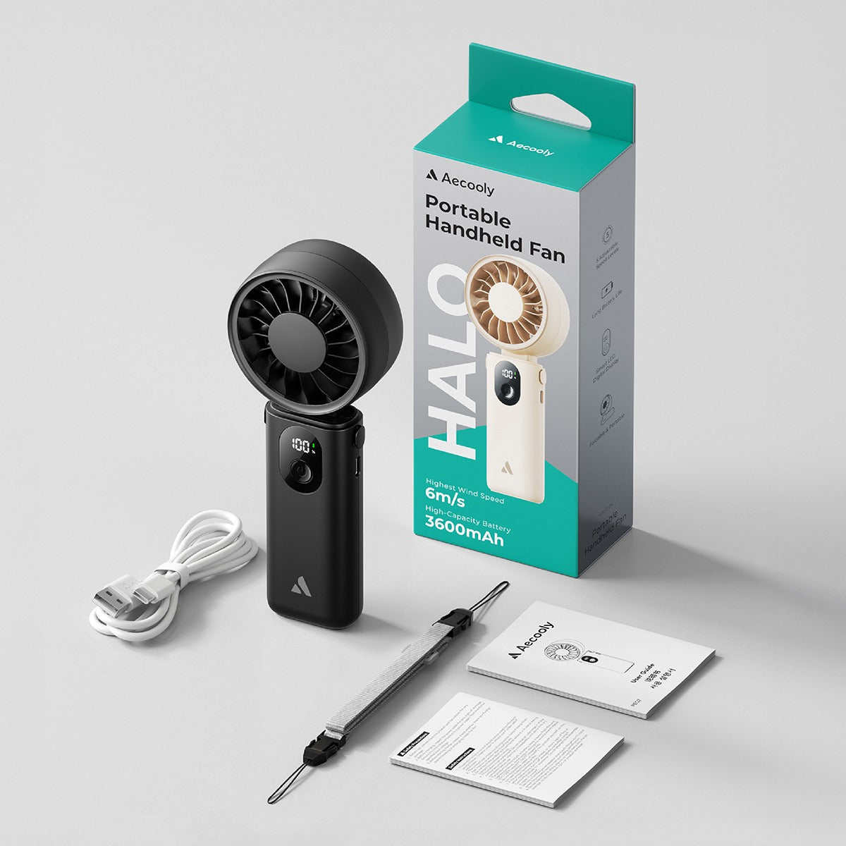 [NEW] Aecooly Handheld Fan Halo 04, 3600mAh, Low Noise.(Model PE02)
