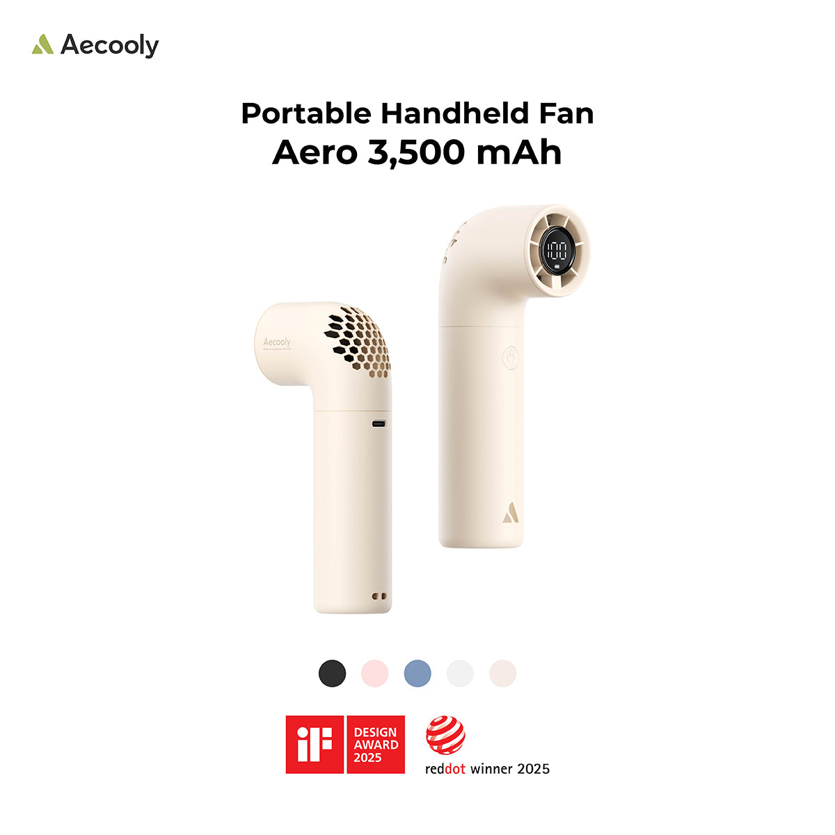 Aecooly Aero Handheld Fan-3500mAh, LED Display Screen.(Model PH02)