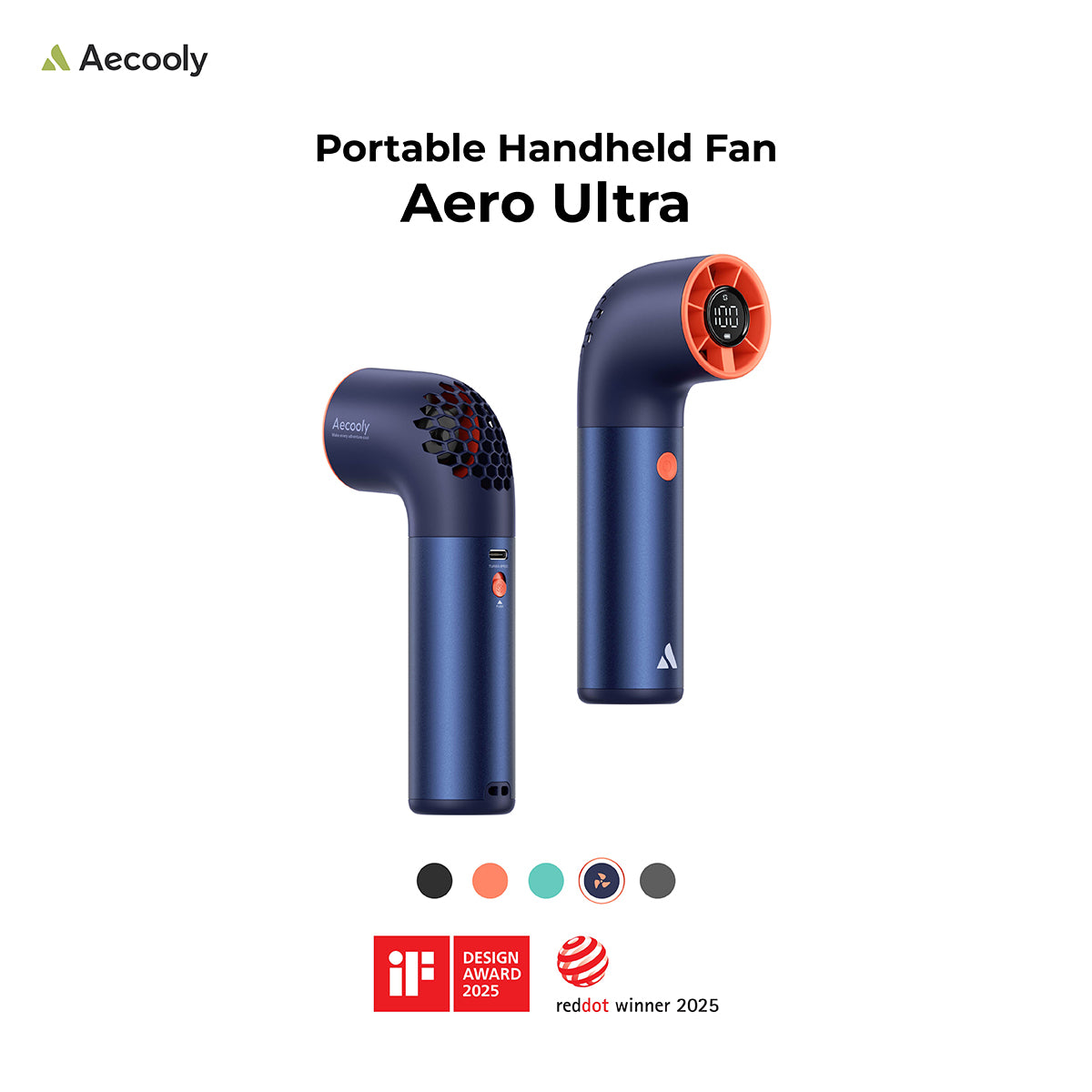 Aecooly Aero Ultra Handheld Fan-4500mAh, LED Disply Screen.(Model PH03)