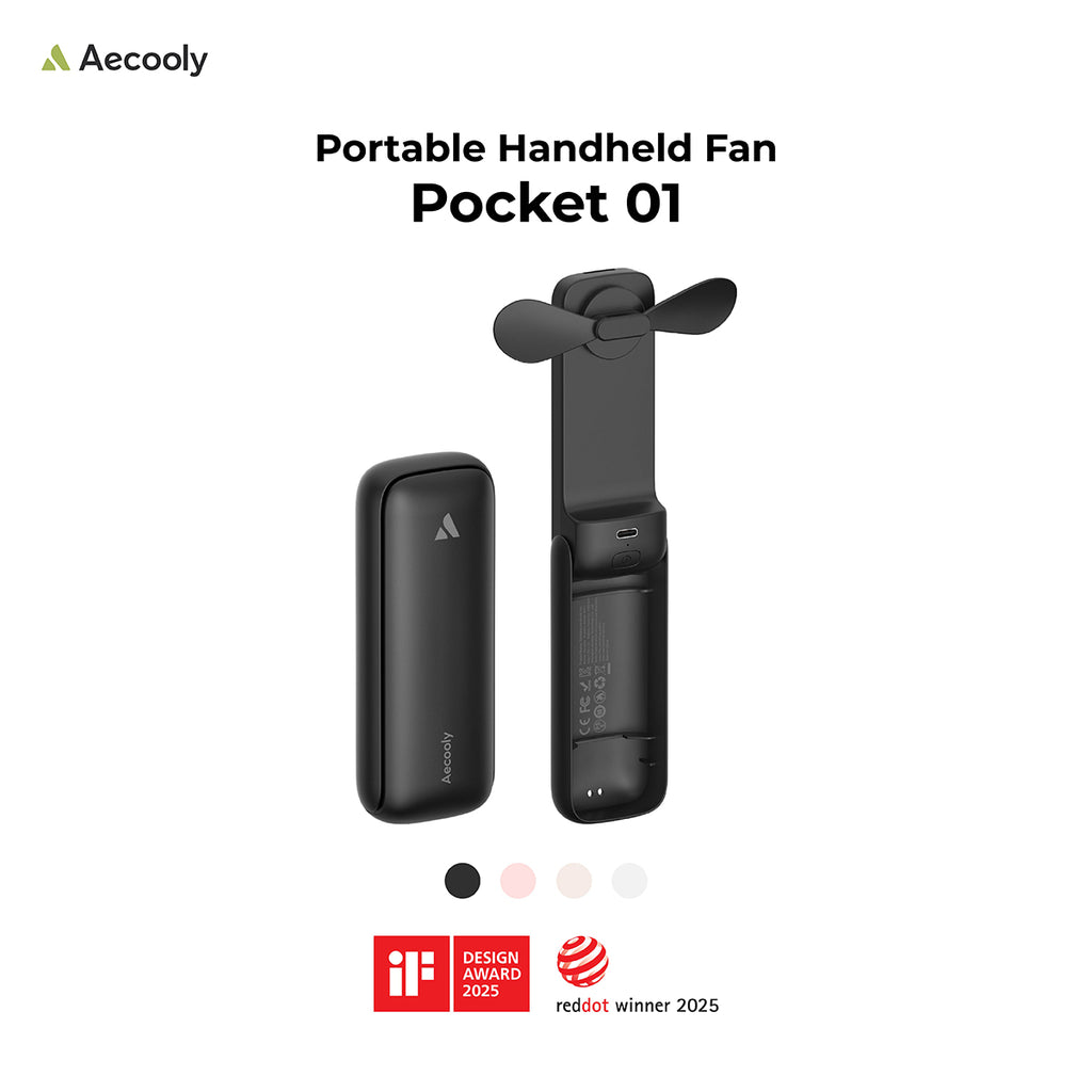 Aecooly Pocket 01 Foldable Handheld Fan, 2000 mAh (Model PF01)