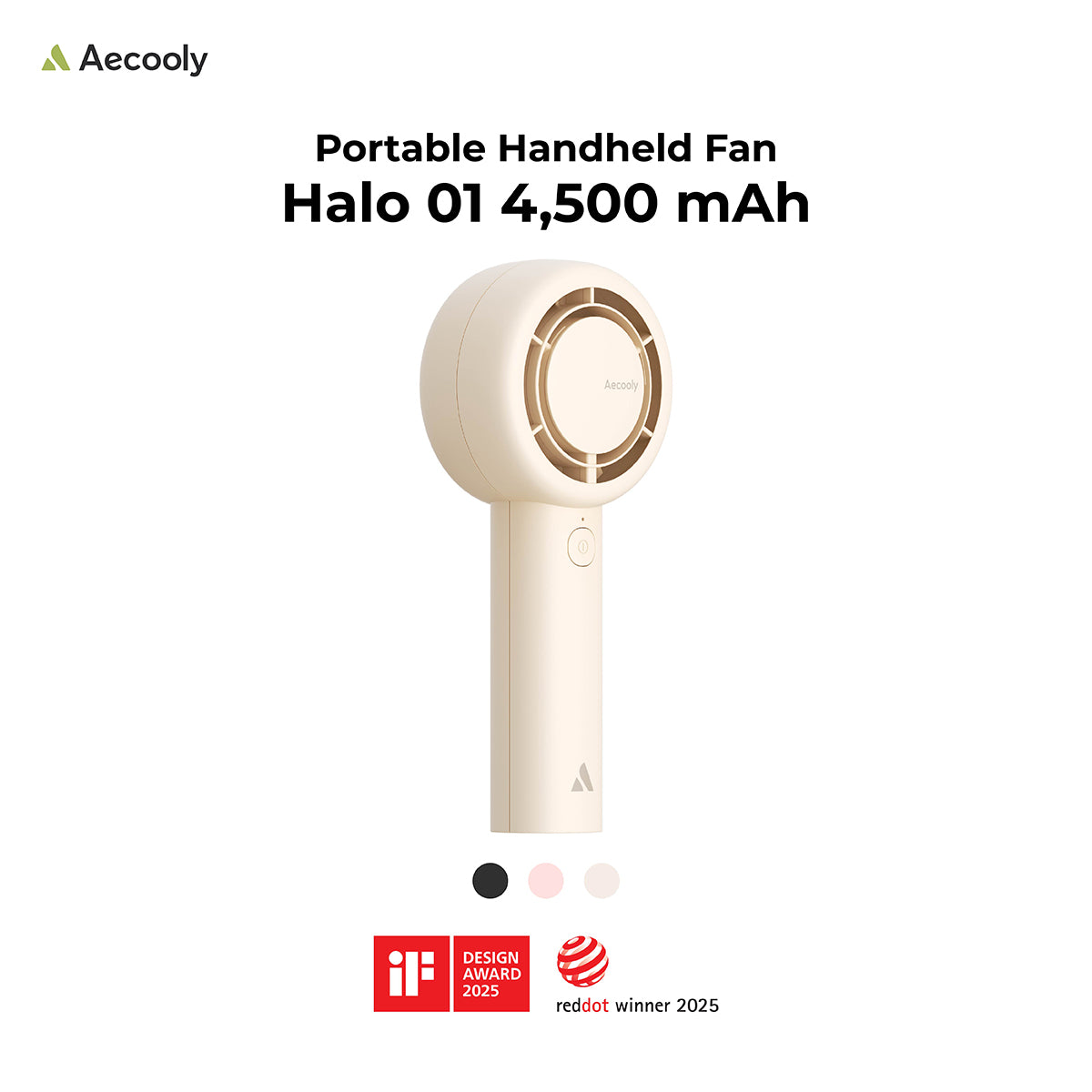 Aecooly Halo 01 Handheld Fan-4500mAh, Easy to Use. (Model PB01-A)
