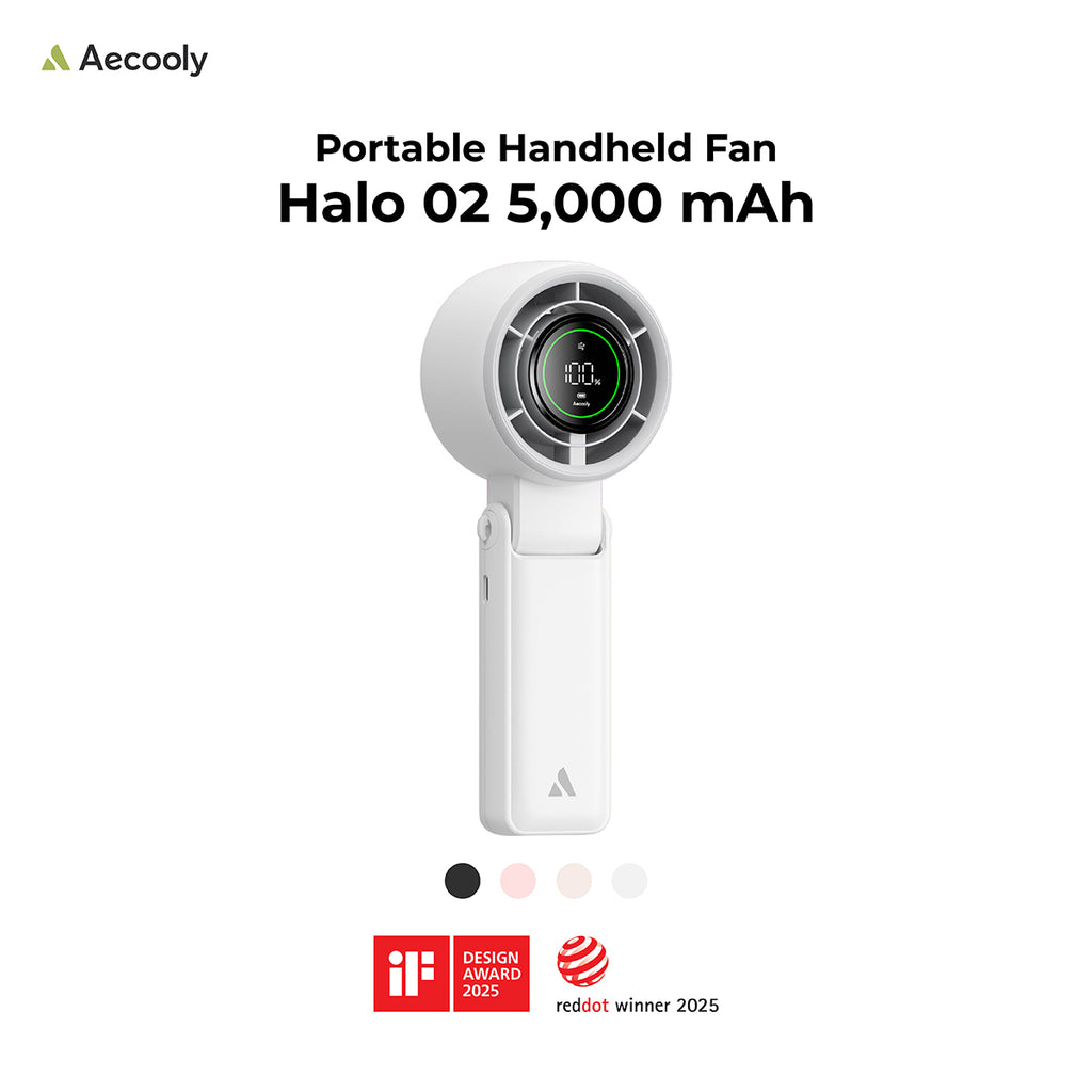 Aecooly Halo 02 Handheld Fan-3600mAh / 5000mAh, Low Noise.(Model PB02/PB02-A)
