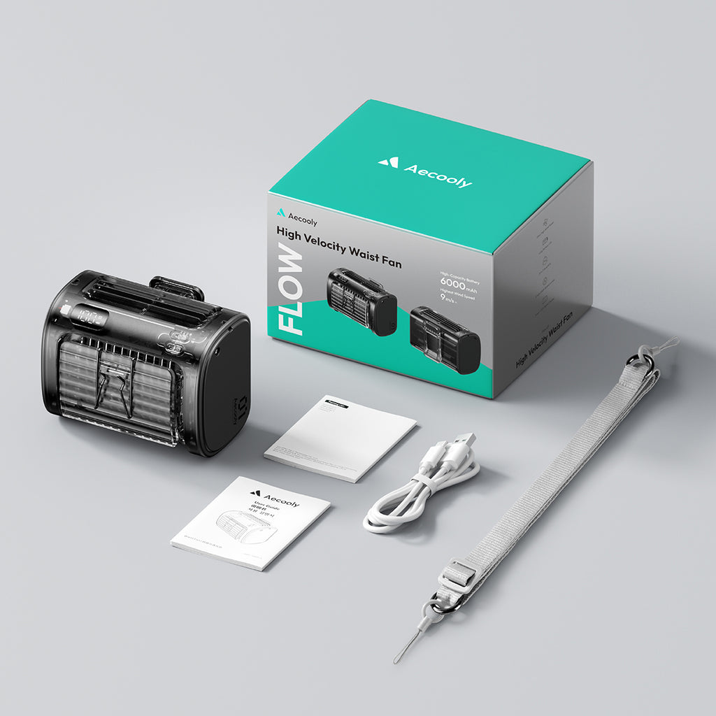 Aecooly Waist Clip Fan, Portable Fan-6000mAh/9000mAh.(Model UH01/UH01-A)